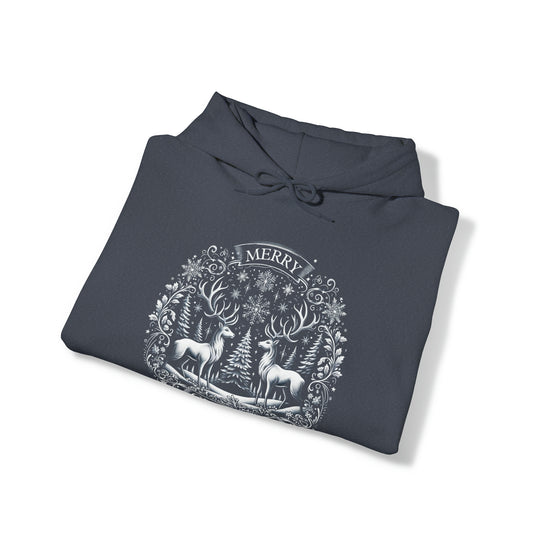 Woodland Reindeer Christmas Elegance Unisex Hoodie - Wave Fusions