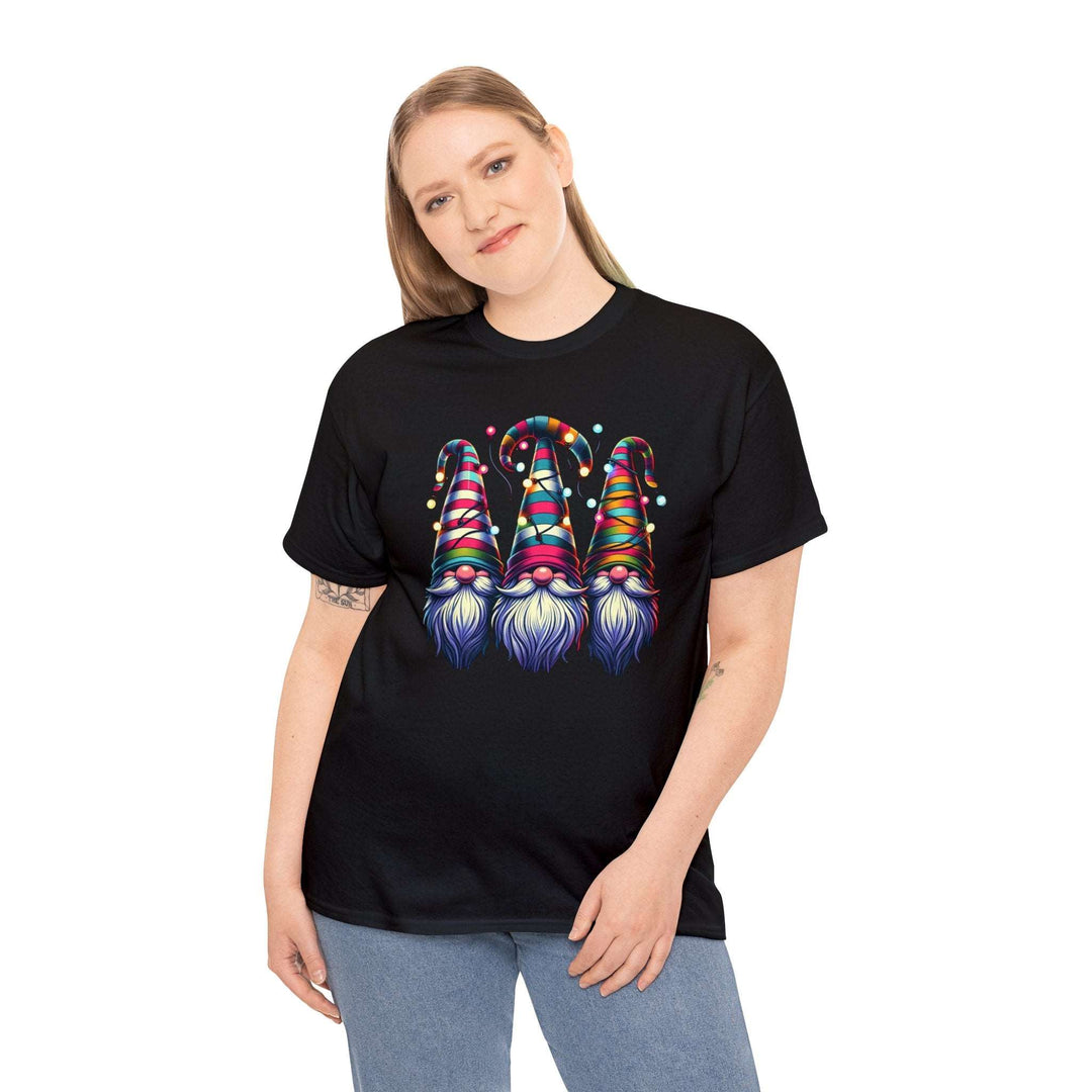 Festive Gnomes in Twinkling Hats Unisex T Shirt