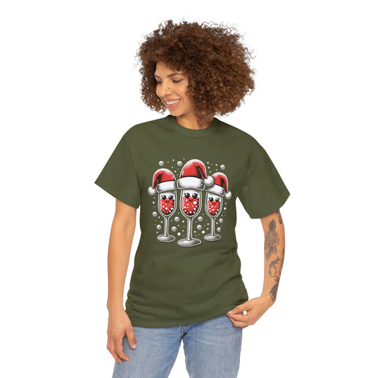 Santa's Toasty Cheers Unisex T Shirt - Wave Fusions