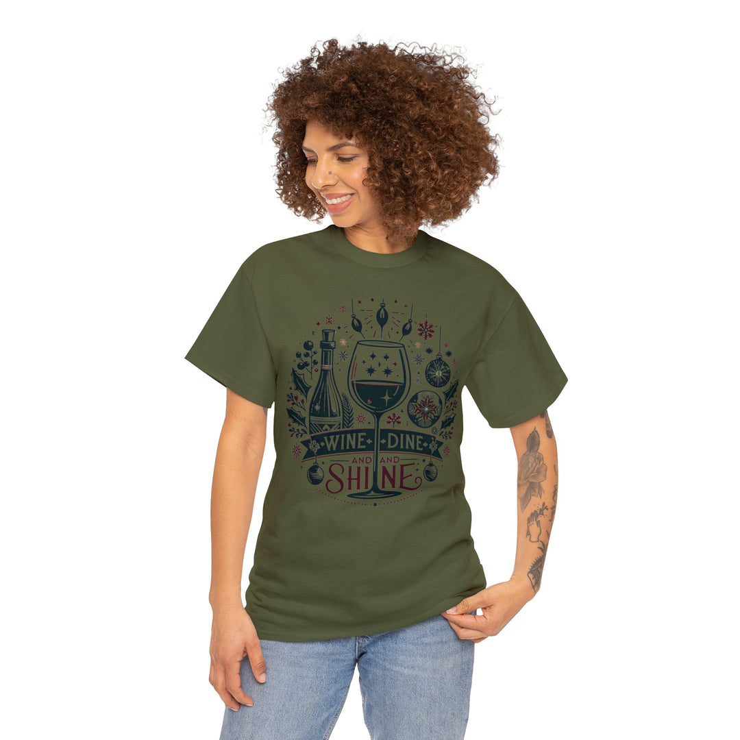 Wine, Dine And Shine Unisex T Shirt - Wave Fusions