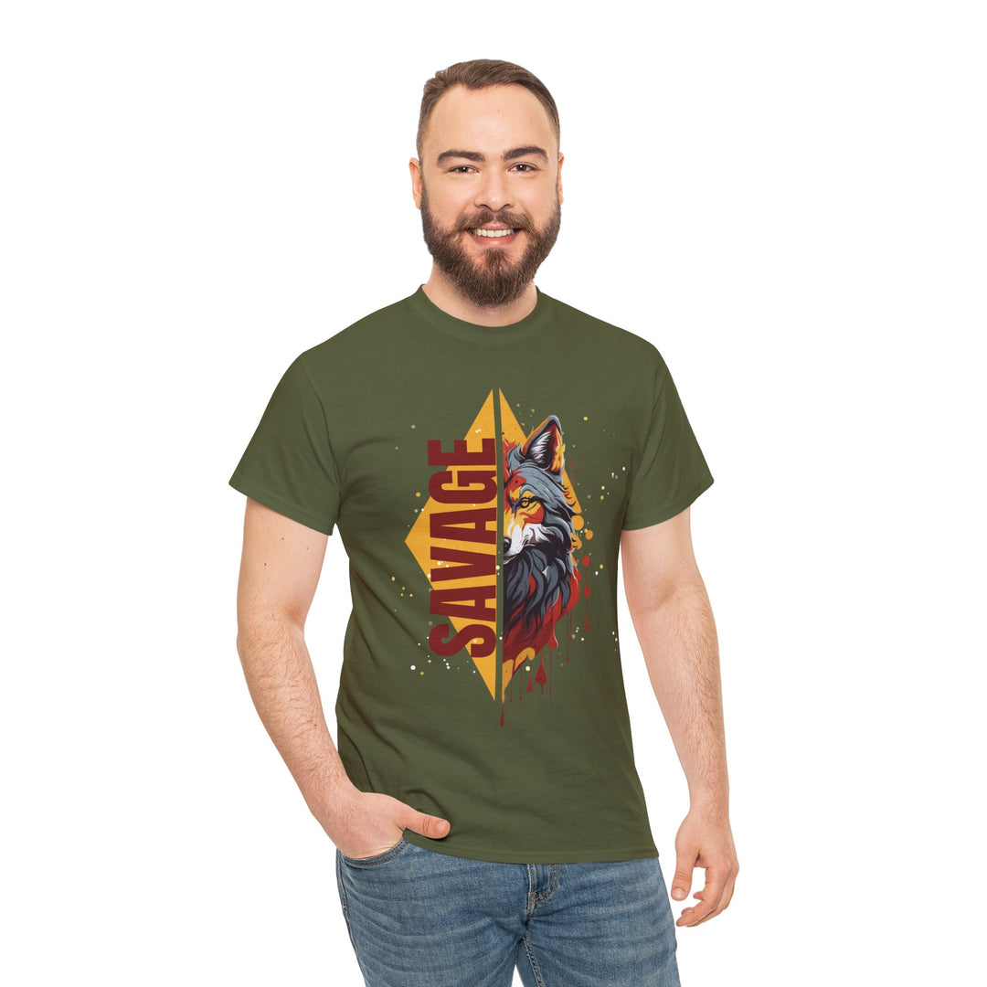 Savage Flame Wolf T-Shirt - Heat of the Wild