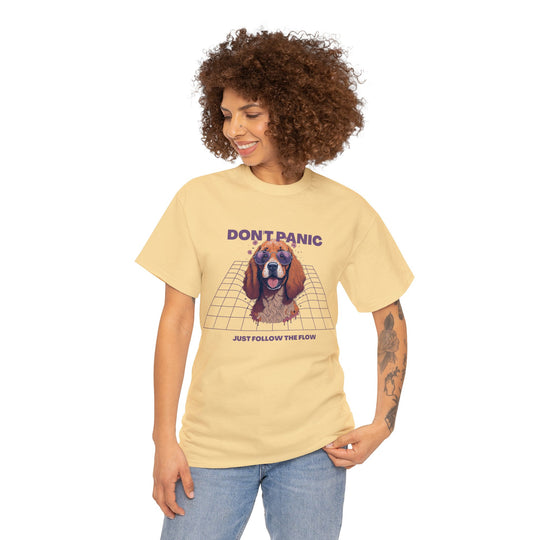 Don't Panic Just Follow The Flow Dog  T-shirt - Chill Wear