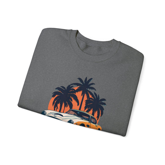 Drive in Paradise Classic Car Tropical Sweatshirt - Classic Sports Car Series