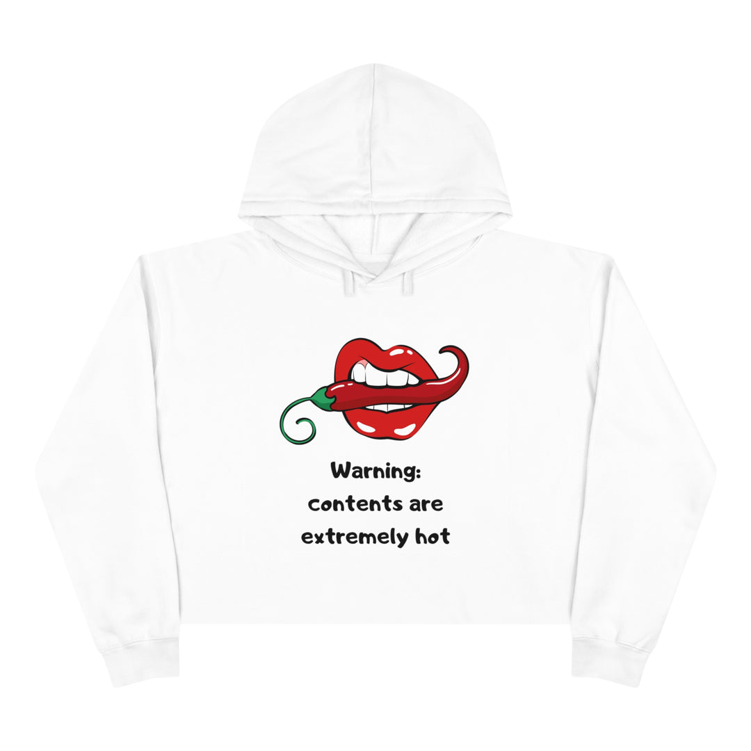 Warning Crop Hoodie - Wave Fusions