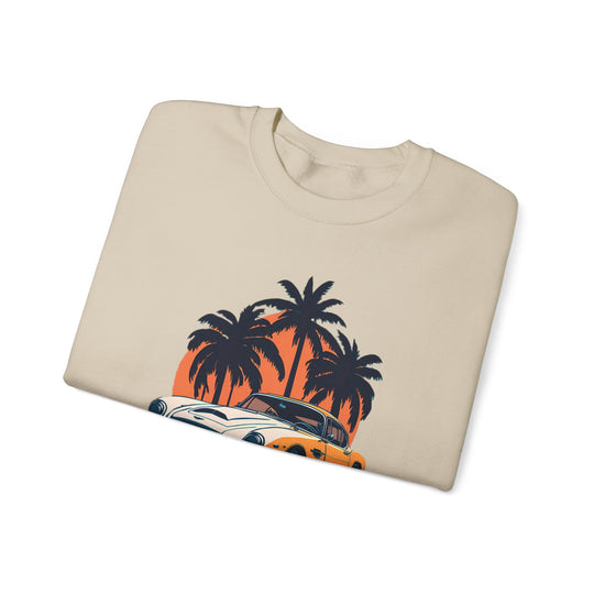 Drive in Paradise Classic Car Tropical Sweatshirt - Classic Sports Car Series