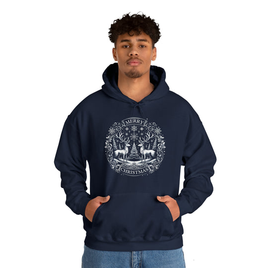 Woodland Reindeer Christmas Elegance Unisex Hoodie - Wave Fusions