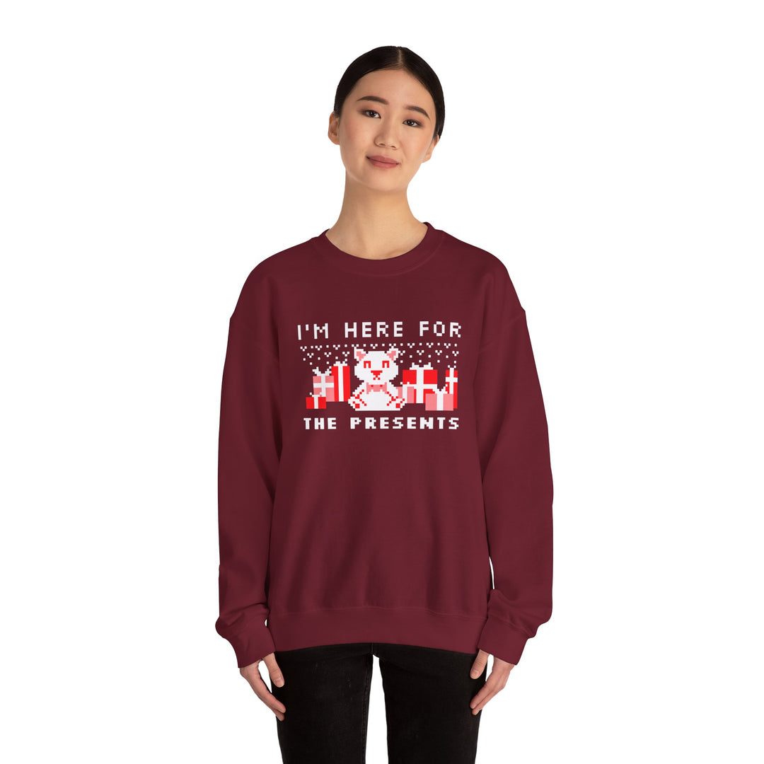 Holiday Cat Pixel Art Sweatshirt