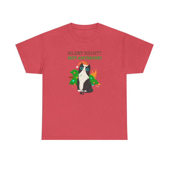 Silent Night Chaos Cat Christmas Tee