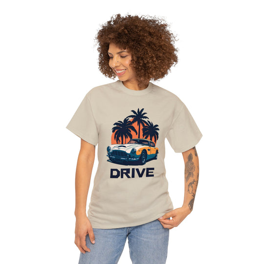 Drive in Paradise Classic Car Tropical T-shirt - Classic Sports Car Series