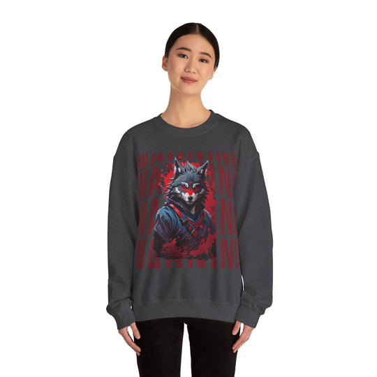 Warning! Warrior Wolf Sweatshirt - Majestic Wolf