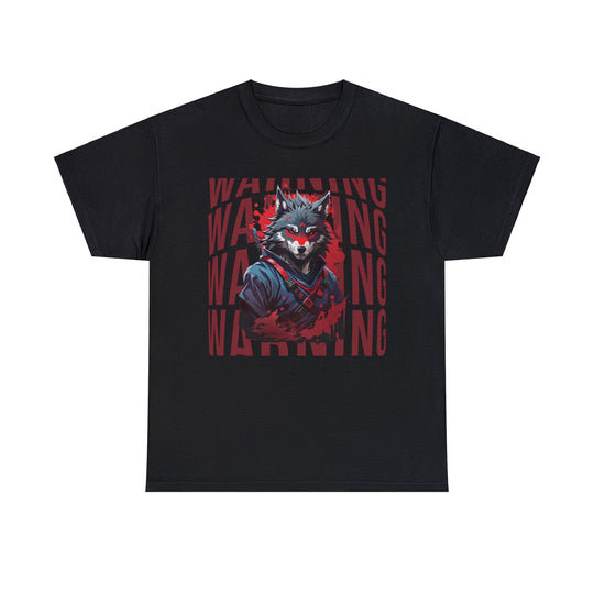 Warning! Warrior Wolf T-shirt - Majestic Wolf