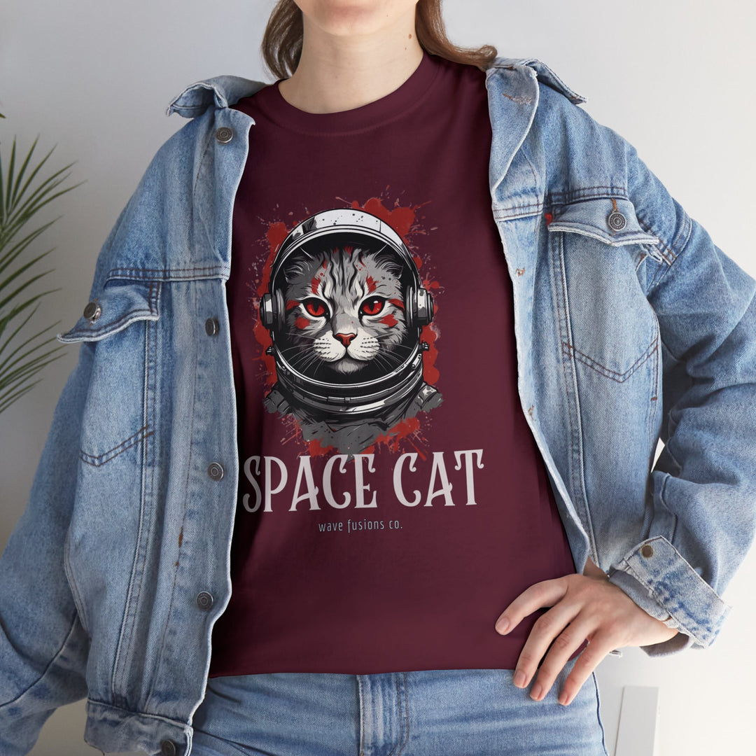 Cosmic Cat Spacewalk Astronaut T-shirt