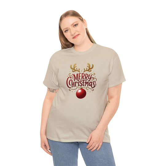 Deer Antlers Merry Christmas Unisex T Shirt