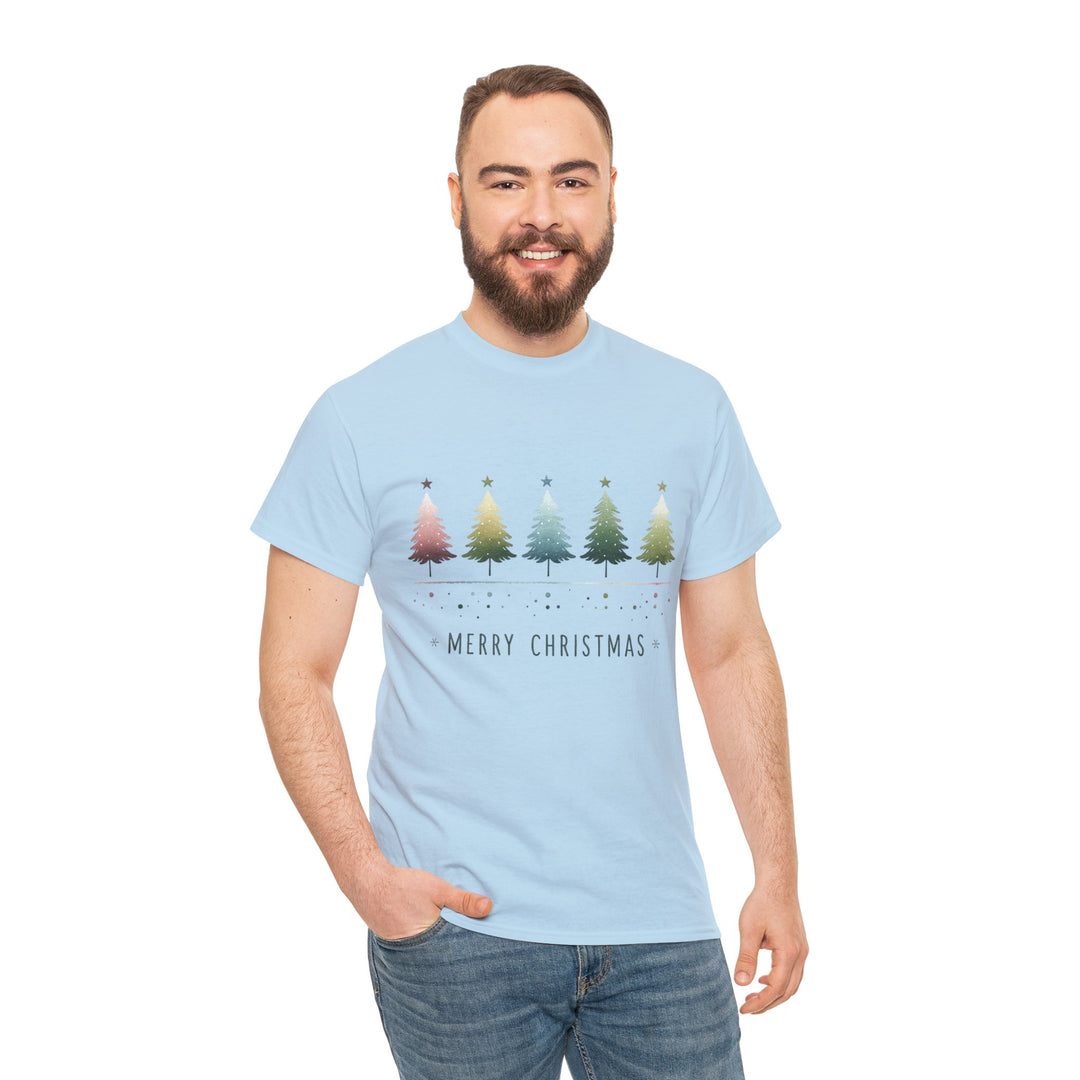 Pastel Forest Noel Christmas Trees Unisex T Shirt - Wave Fusions