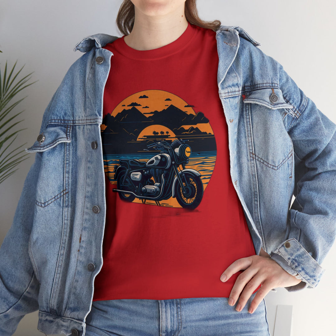 Vintage Bike Unisex Heavy Cotton Tee - Wave Fusions