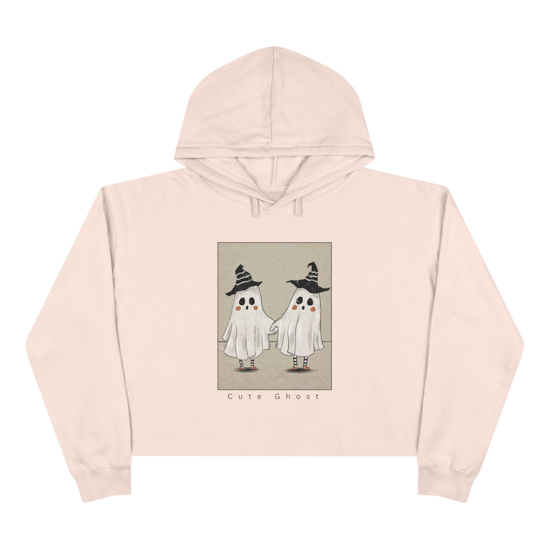 Cute Ghost Crop Hoodie - Wave Fusions