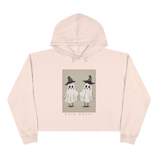 Cute Ghost Crop Hoodie - Wave Fusions