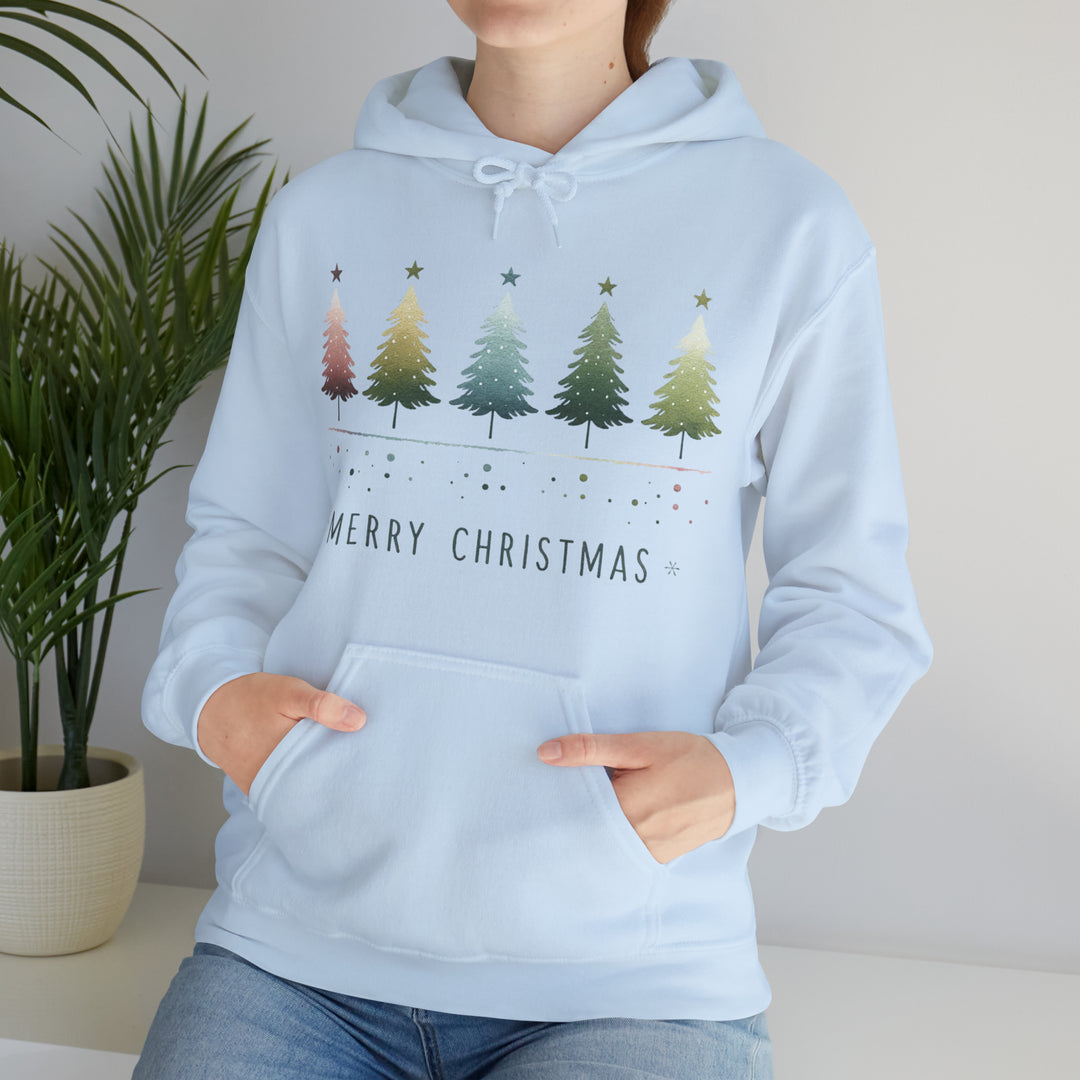 Pastel Forest Noel Christmas Trees Unisex Hoodie - Wave Fusions