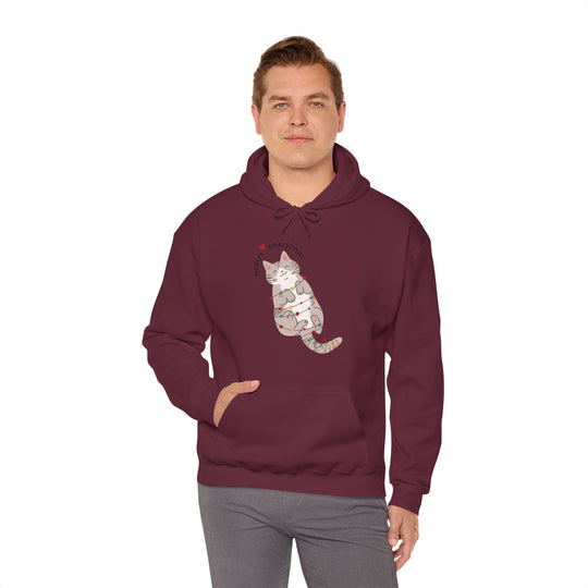 Meowy Christmas Unisex Hoodie - Wave Fusions