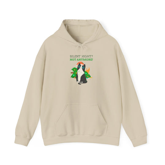 Silent Night Chaos Cat Christmas Hoodie