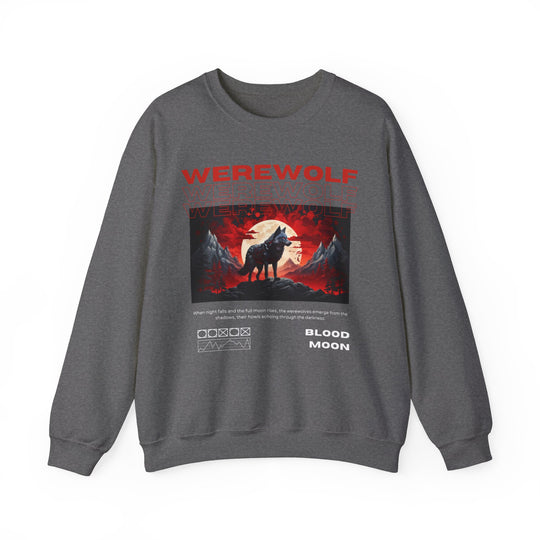 Blood Moon Werewolf Sweatshirt- Moonlit Mountain Lore