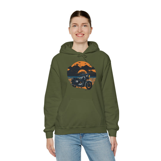 Vintage Bike Unisex Heavy Blend™ Hooded Sweatshirt - Wave Fusions