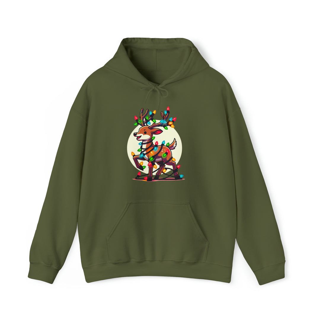 Reindeer Radiance Christmas Cheer Unisex Hoodie - Wave Fusions