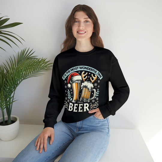 Wonderful Time For A Beer Unisex Sweatshirt - Wave Fusions