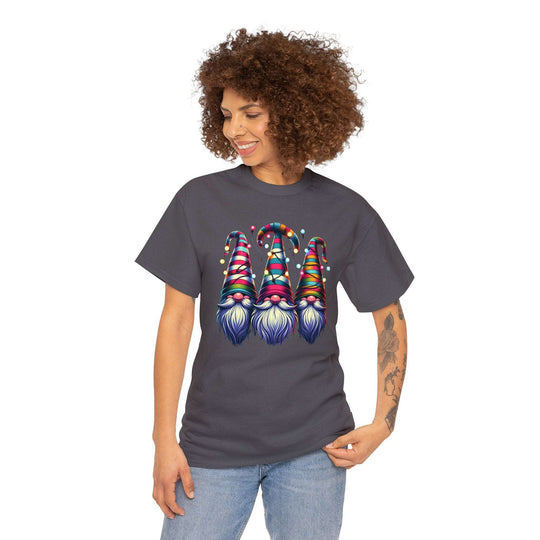 Festive Gnomes in Twinkling Hats Unisex T Shirt