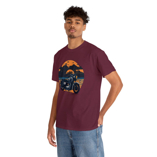 Vintage Bike Unisex Heavy Cotton Tee - Wave Fusions