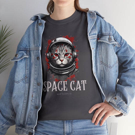 Cosmic Cat Spacewalk Astronaut T-shirt