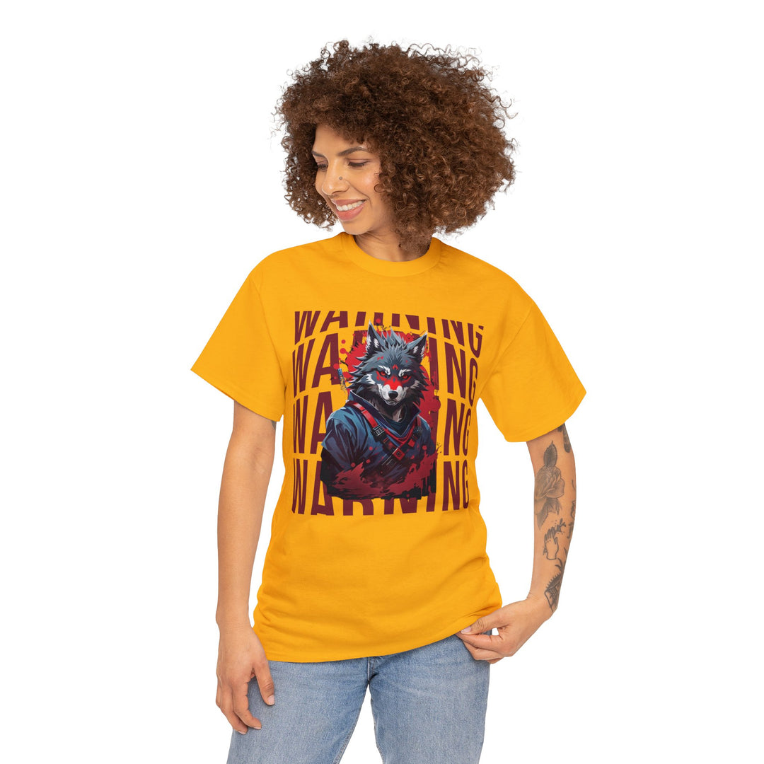 Warning! Warrior Wolf T-shirt - Majestic Wolf