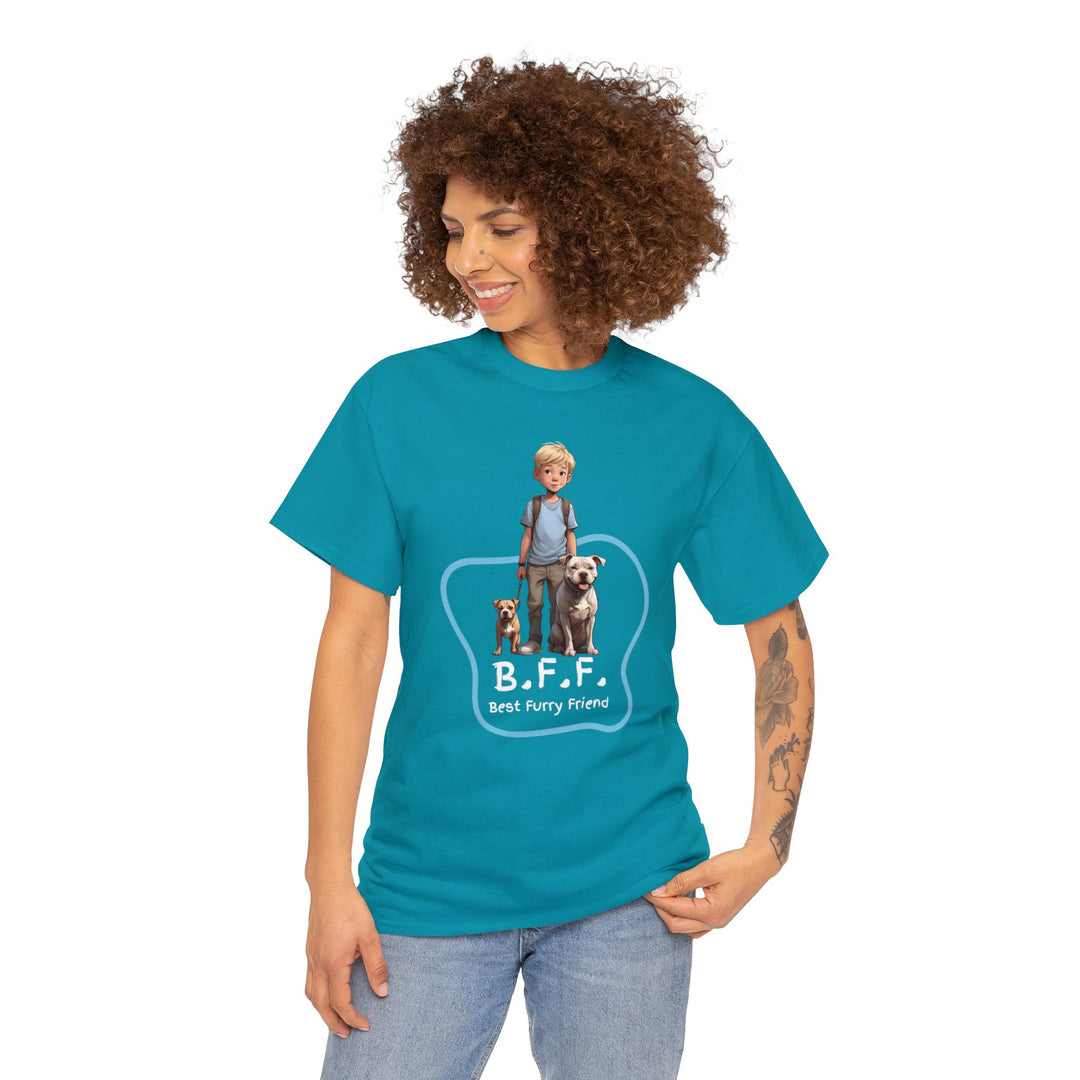 Best Furry Friend in City Lights Dog T-shirt -Bffs