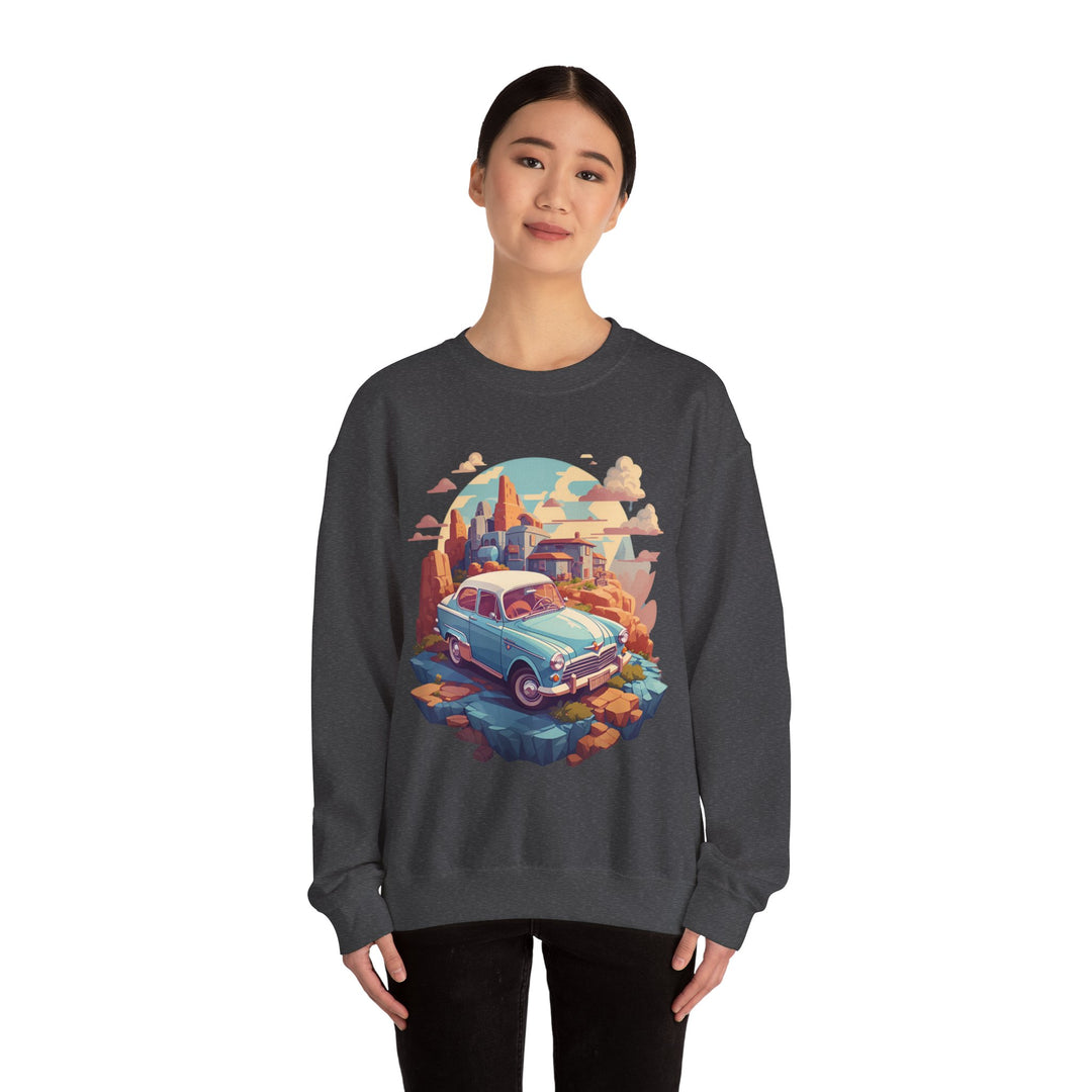 Vintage Car Sky City Sweatshirt - Vintage City Fashion