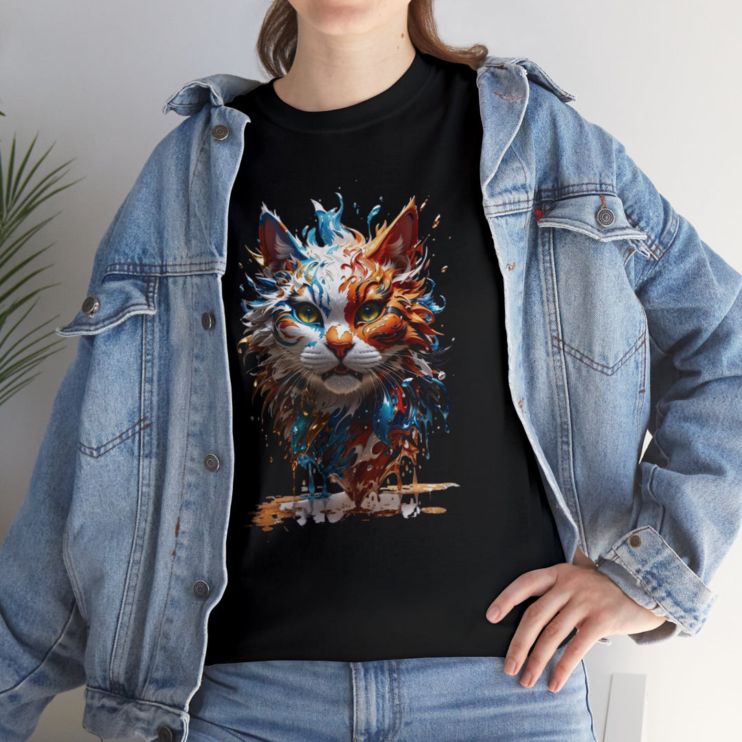 Marine Meow Aqua Purr T-shirt - Cat Splash