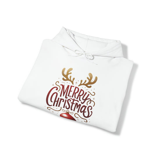 Deer Antlers Merry Christmas Unisex Hoodie - Wave Fusions