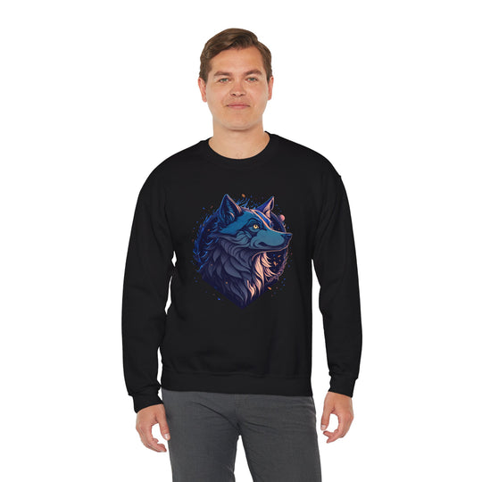 Lone Wolf Majesty Sweatshirt- Vibrant Wilderness