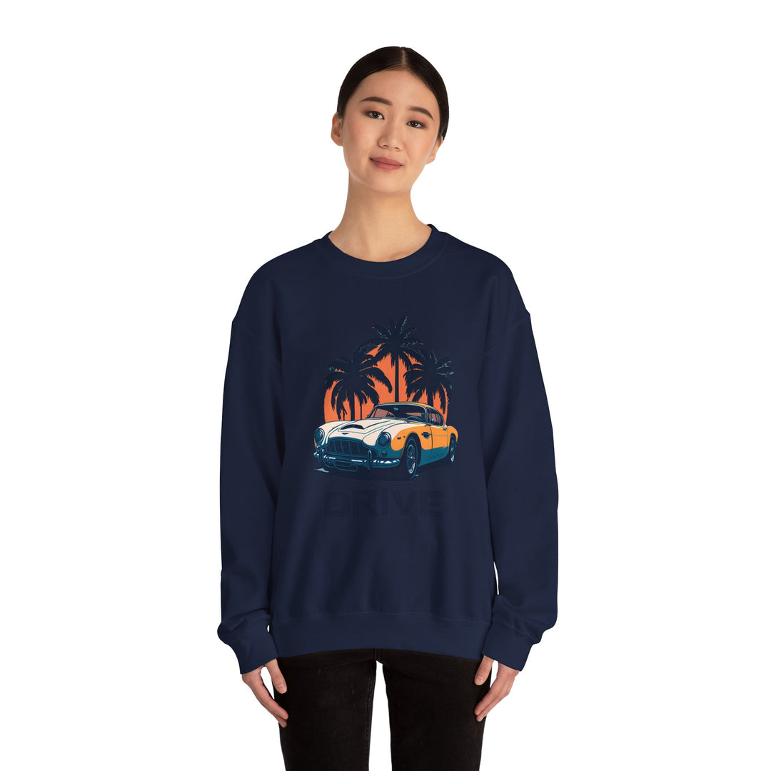 Drive in Paradise Classic Car Tropical Sweatshirt - Classic Sports Car Series