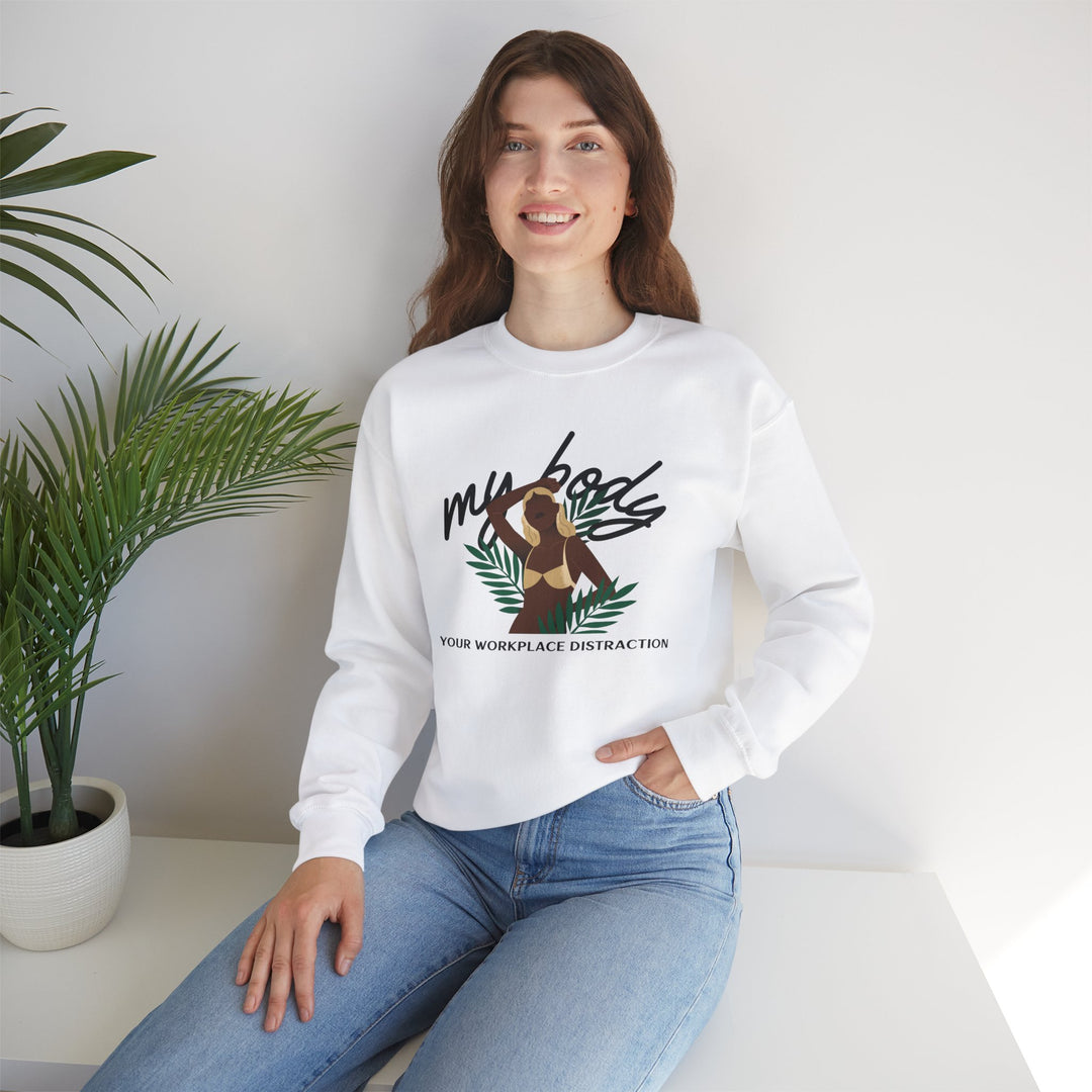 My Body! Your Distraction Golden Glow Tropical Sweatshirt