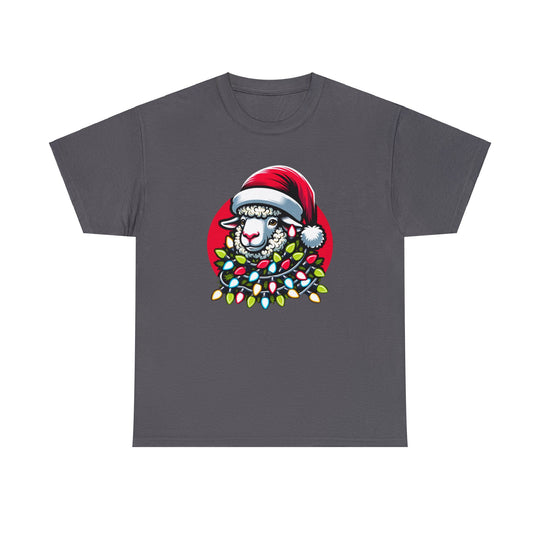 Sheep Christmas Lights Unisex T Shirt - Wave Fusions