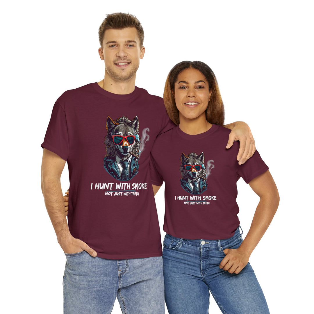 Cool Wolf Legend T-Shirt - I Hunt With Smoke Not Just With Teeth