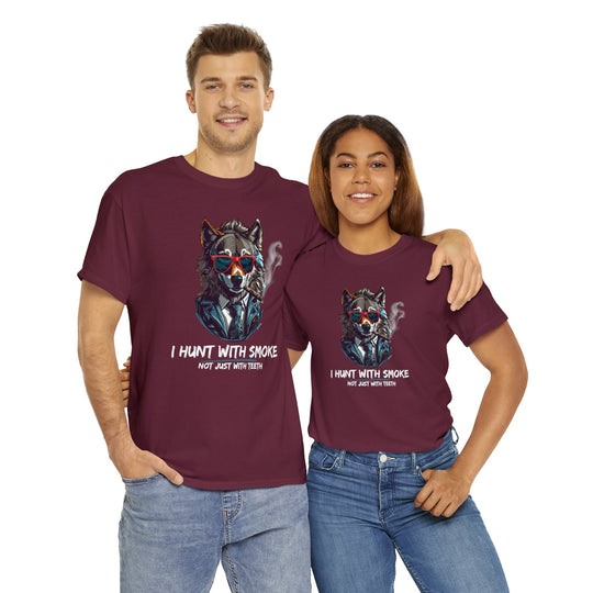 Cool Wolf Legend T-Shirt - I Hunt With Smoke Not Just With Teeth