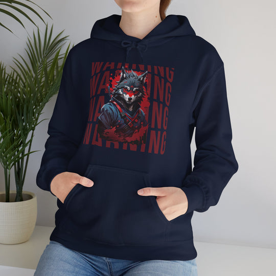 Warning! Warrior Wolf Hoodie - Majestic Wolf