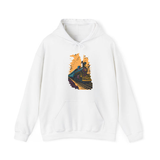 Vintage Train Railroad Journey Hoodie - Journey Through Time