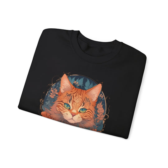 Garden Gaze Cat Petals and Paws Sweatshirt - Blooming Cat