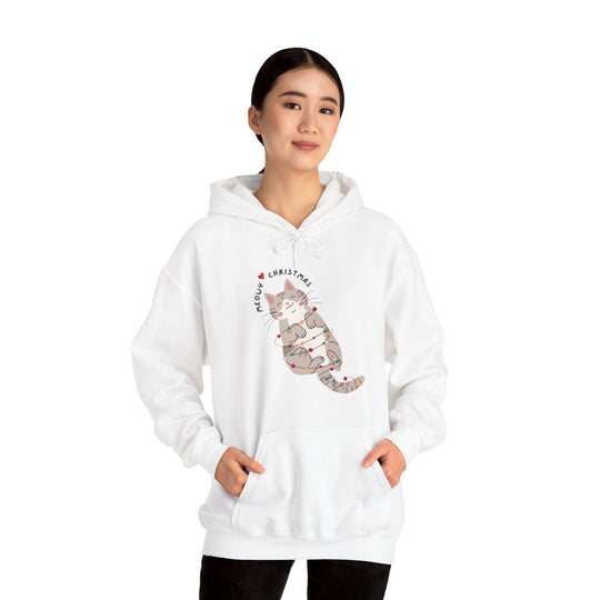 Meowy Christmas Unisex Hoodie - Wave Fusions