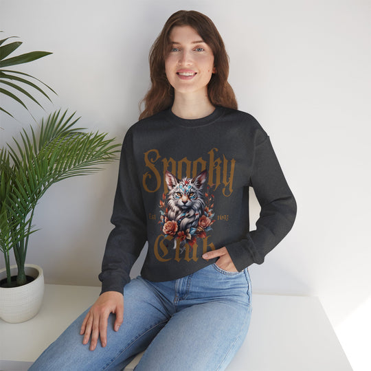 Spooky Club Floral Feline Cat Sweatshirt - Spooky Club Charm