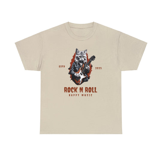 Rock N Roll Cat Guitarist T-Shirt - Happy Tunes