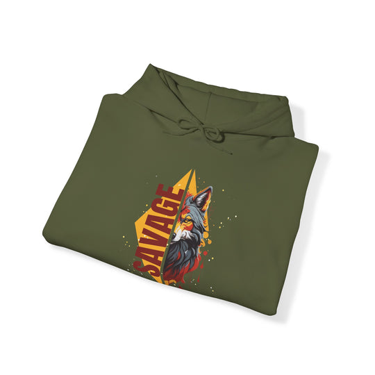 Savage Flame Wolf Hoodie - Heat of the Wild