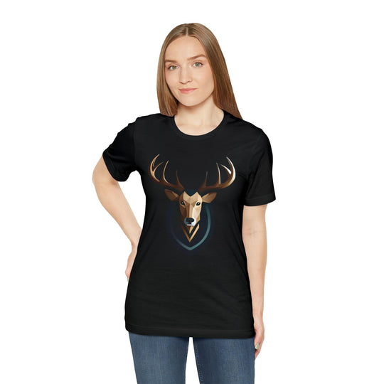 Deer with Long Horns T-Shirt - Wave Fusions